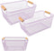PTSGCAI 2Pack Metal Mesh Steel Basket with Bamboo Handle, 12" Wide Wire Basket for Kitchen Organization, Perfect for