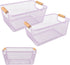 PTSGCAI 2Pack Metal Mesh Steel Basket with Bamboo Handle, 12" Wide Wire Basket for Kitchen Organization, Perfect for