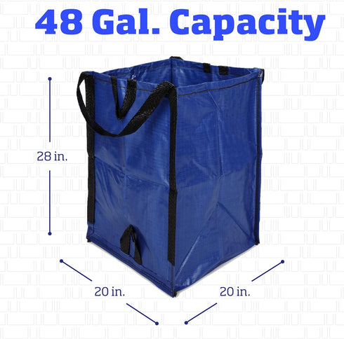 48-Gallon DURASACK Heavy Duty Home and Yard Bags Reusable Self-Standing Lawn and Leaf Bags Garbage Can with Reinforced