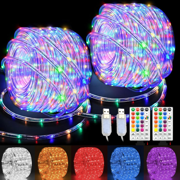 LED Rope Lights Indoor with USB Powered, 66Ft (33Ft X 2 Pack)