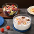 Set 2 1 Fox Run Glass Yogurt Containers with Lids, of Glass Bowls for Yogurt, Salads and Leftovers, Quart Capacity Each