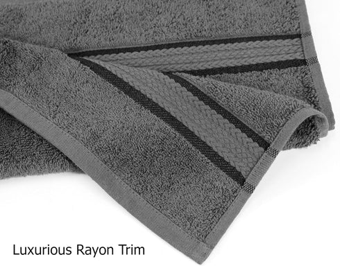 4 Pack 30x54 100% 22 COTTON CRAFT - -Ultra Soft Oversized Extra Large Bath Towels Charcoal- Pure Ringspun Cotton