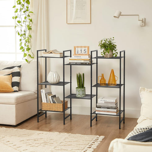 4-Tier UBSC034B01 SONGMICS Storage Rack, Bathroom Shelf, Extendable Plant Stand with Adjustable Shelf, for Bathroom