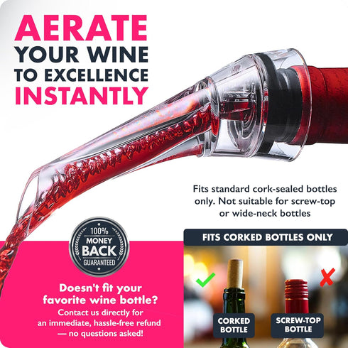 VINABON Wine Aerator Pourer Spout 2025 – Professional Wine Aerator for Improved Flavor and No-Drip Design