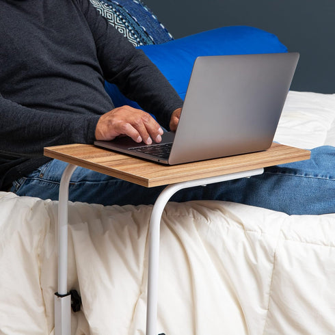 Mind Reader Height Adjustable Laptop Stand, Computer Table, Work Table, MDF, Black, 19" L x 12" W x 31" H