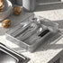 TQVAI Silverware Organizer, 5 Slots Non-Slip Mesh Kitchen Drawer Organizer, Metal Cutlery Holder