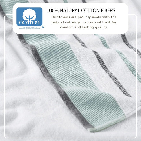 Set 6 Set Great Bay Home Decorative Bath Towel - Luxury Cotton Piece Towel - Luxurious, Ultra-Soft, Durable Towels