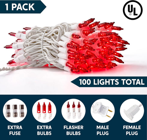 Indoor,100 Count Light,21.4 Joiedomi Christmas String Lights Mini Red FT Lighting Decor for Patio Dorm Classroom