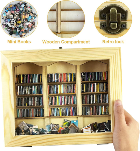 WAIZHIUA 300pcs Anxiety Bookshelf Mini Books Mini Bookshelf Ornament Miniature Bookshelf Decor Shake Bookshelf