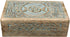 DharmaObjects Large Triple Moon Hand Carved Jewelry Trinket Keepsake Wooden Storage Box, Turquoise