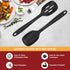 Silicone Cooking Spoon Set - Premium Non-Stick Solid and Slotted Spoon Pack of 2 for Mixing, Serving, Stirring