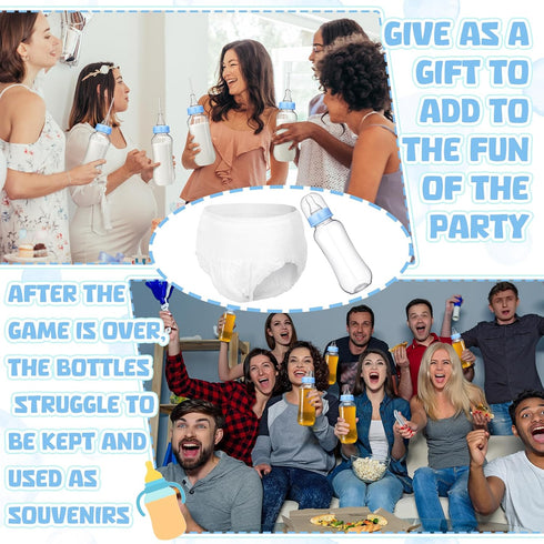 Hushee 12 Sets Funny Plastic Bottle Chug Baby Shower Games Juegos Para Plastic Baby Bottles Disposable Diapers Gender