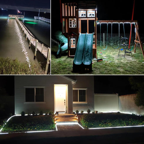 20FT 12V IP65 White Rope Lights Outdoor, Waterproof Led Rope Lights Indoor Cuttable, Flexible Led Strip Lights Cuttable