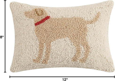 Peking Handicraft 30JES1457C12OB Light Brown Dog Wool and Cotton Pillow - 8 x 12 inch