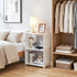 3-Tier HAYOFAMY End Table Nightstand White, Narrow Side Table with Storage Shelf, Small Bookshelf Bedside Table