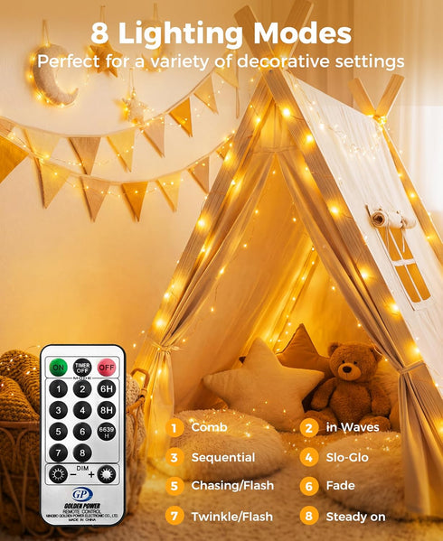 164 500 8 Dimming Plug-in Fairy Lights, Ft LED String Light with Remote, Modes, Timer and Twinkle Lights for Indoor