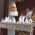 VIOPVERY Large White Mr and Mrs Sign for Wedding Table, Wooden Letters with Just Married Banner