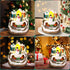 Musical Christmas Village Houses with LED Light & Rotating Train, Ornaments Centerpiece Decor with USB and Battery