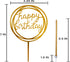 24 Count Tall Thin Metallic Gold Birthday Candles with Holders and Classy Cake Topper for Custom Cake