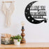 Ripeng I Love You Back Wall Art Moon Metal Decorations with Quote Silhouette for Home Bedroom Living Room Decor