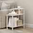 3-Tier Furinno Turn-N-Tube Side Table, Rectangle Sofa End Table with Open Shelf, Toolless Assembly Night Stand, Bedside