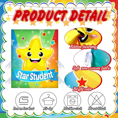 2 Pieces Star Student Chair Cover for Kids, Colorful Seat Cover for Classroom, Office, Home Party, 18.9 x 15.75 Inches