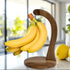 Acacia Wood Banana Stand with Metal Hook - Stylish Hanger for Fresh Bananas