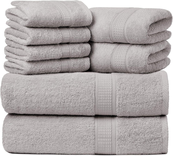 Ariv Towels Pack of 8, Premium Cotton Towel Set (2 Bath Towels
