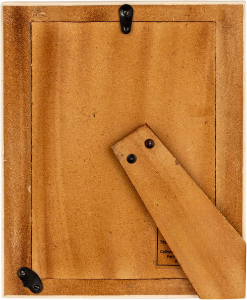Creative Co-Op White Resin Photo Frame with Beige Accents - Holds 5" x 7" Photo