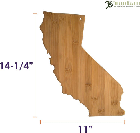 Totally Bamboo California State Shaped Bamboo Serving & Cutting Board
