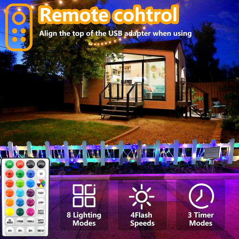66ft 200 16 LED Rope Lights Indoor with USB Powered, LED String Lights Outdoor Waterproof, Tube Lights with Color