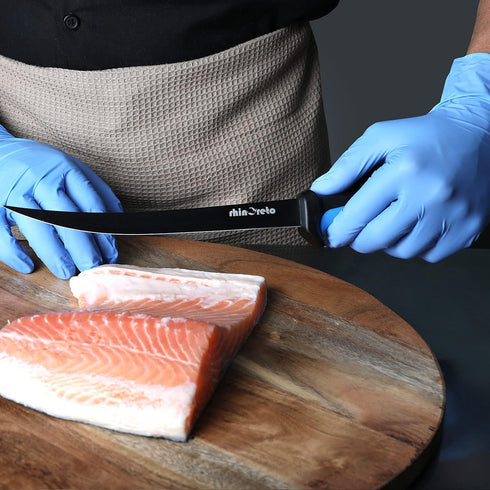 Rhinoreto Fillet Knife for Fish - Razor Sharp Flexible German Stainless Steel Blade with Non-Slip Handle