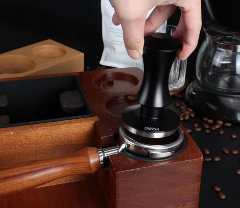 Espresso Tamper 51mm, Spring Loaded Coffee Tamper for 51mm Portafilter, Stainless Steel Flat Base