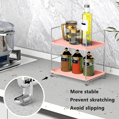 kaileyouxiangongsi 2-Tier Cosmetic Storage Rack - Bathroom Countertop Organizer for Perfume and Bath Collection