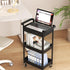 3-Tier 3-Tier-Plastic) MIOCASA Utility Rolling Cart with Cover Top Board, Kitchen Storage Organization, Art Cart