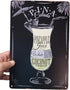 8" x 12" Popular Cocktails and Drink Bar Mix Recipes Menu for Bartenders on Metal Tin Sign Wall Decor Plaque Poster (PINA COLADA)