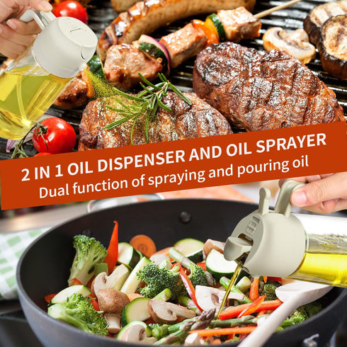 Reluhe 2Pack,Olive Cooking,2 1/16oz/470ml Oil Sprayer for in Glass Oil Spray Bottle,Bottle for Kitchen Gadgets,Air