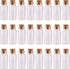 MaxMau 24PCS 10ml Glass Bottles Mini Vials with Cork Stoppers for DIY Decoration and Wedding Favors