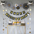 Retirement Party Decorations Supplies, Black and Gold Happy Retirement Banner, Star Shape Foil Balloons, Folding Paper