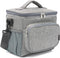 FlowFly Insulated Reusable Lunch Bag, Large Lunch Box for Women and Men, Grey