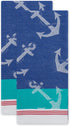 DII Kitchen Dishtowel Set, Anchor's Away Collection, 18x28, Jacquard, 2 Piece