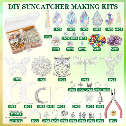 460pcs Worgree DIY Suncatcher Kit Sun Catchers Making Supplies Art and Crafts for Adults Hanging Prism Sun Catcher