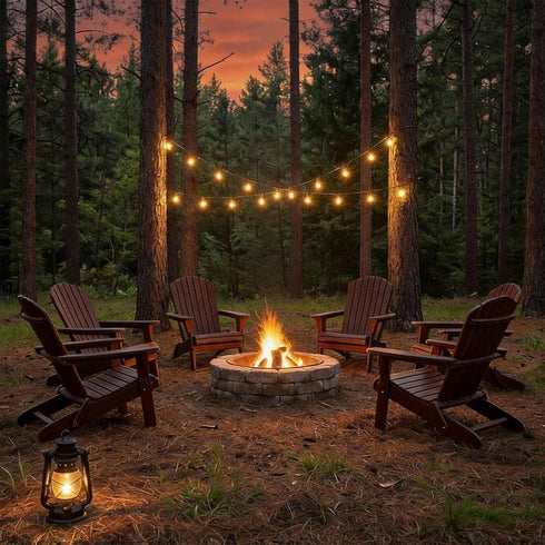 VINGLI Folding Adirondack Chair, Wood Adirondack Chairs for Outdoor, Foldable Fire Pit Chairs for Patio, BBQ, Porch