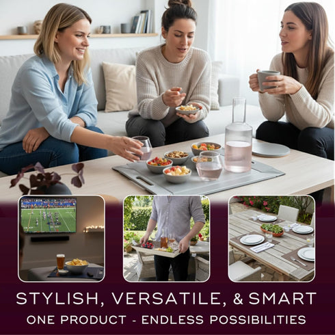 2-in-1 18 14 FREEFORM PLACEsMAT Faux Leather Placemat & Serving Tray | Reversible Design, Lays Flat & Easy to Clean |