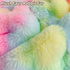 LIFEREVO Kids Fluffy Faux Rabbit Fur Bean Bag Cover (No Filler), Soft Fuzzy Stuffed Animal Storage Bubble Waffle Bean