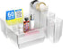 YAN & HIN Set of 60 Stackable Non-Slip Acrylic Organizers, 4 Sizes for Makeup, Kitchen Drawer, Desk Storage