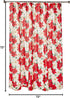 Violet Linen Decorative Christmas Printed Poinsettia Floral Design Shower Curtain, 72" X 72"