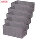 Set of 5 Gray Closet Organizer Bins with Handle, Fabric Foldable Storage Baskets for Home Office Clothes, Jumbo