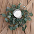 idyllic Eucalyptus Leaves Wreath, Metal Polyester Green Wreath 14 Inches for Front Door Decor