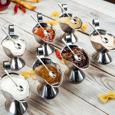 CasaVibe 8 2.8" PCS Tiny Stainless Steel Spoons for Spices Jars, Mini Size Cute Small Stainless Steel Condiment Spoons
